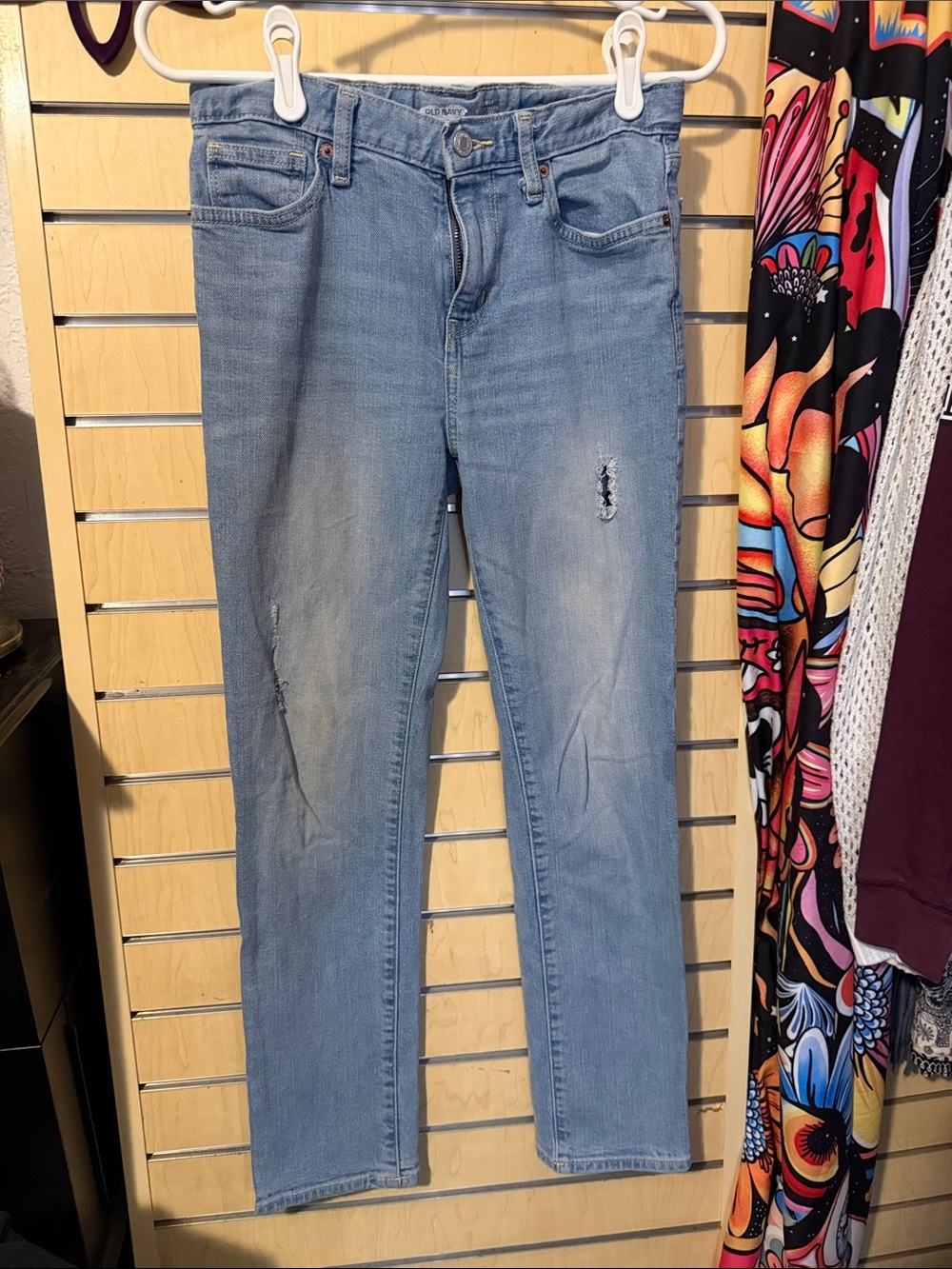 Old Navy Light Blue Skinny Jeans with Subtle Distress